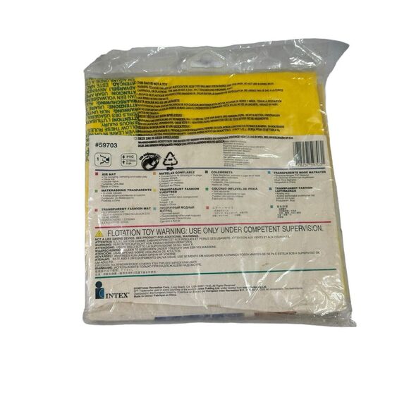 Vintage Intex The Wet Set 1997 Mat Pool Float 72" x 27" NEW OLD STOCK- Yellow - Picture 6 of 8